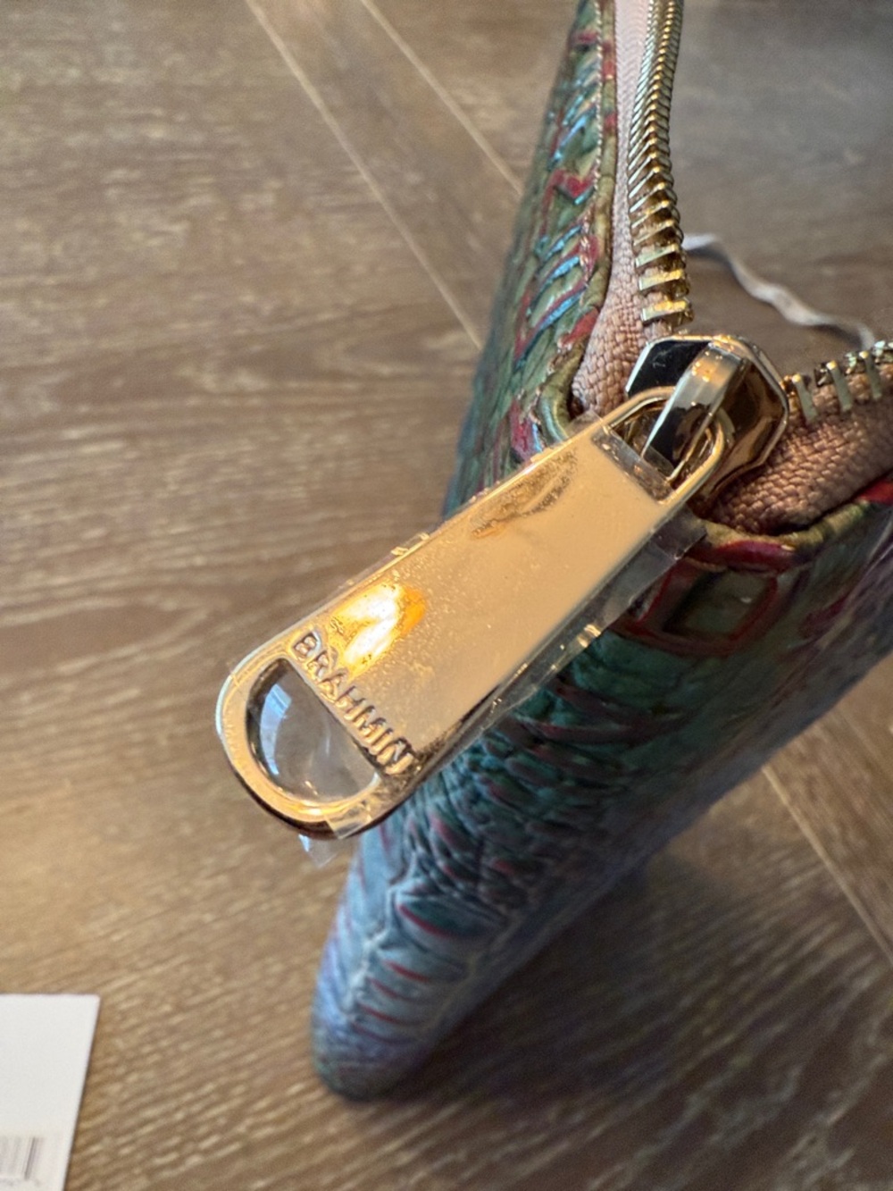 Brahmin large clutch wallet Skyler Multi Adama Iridescent CrocEmbossed read Rare - Picture 9 of 12